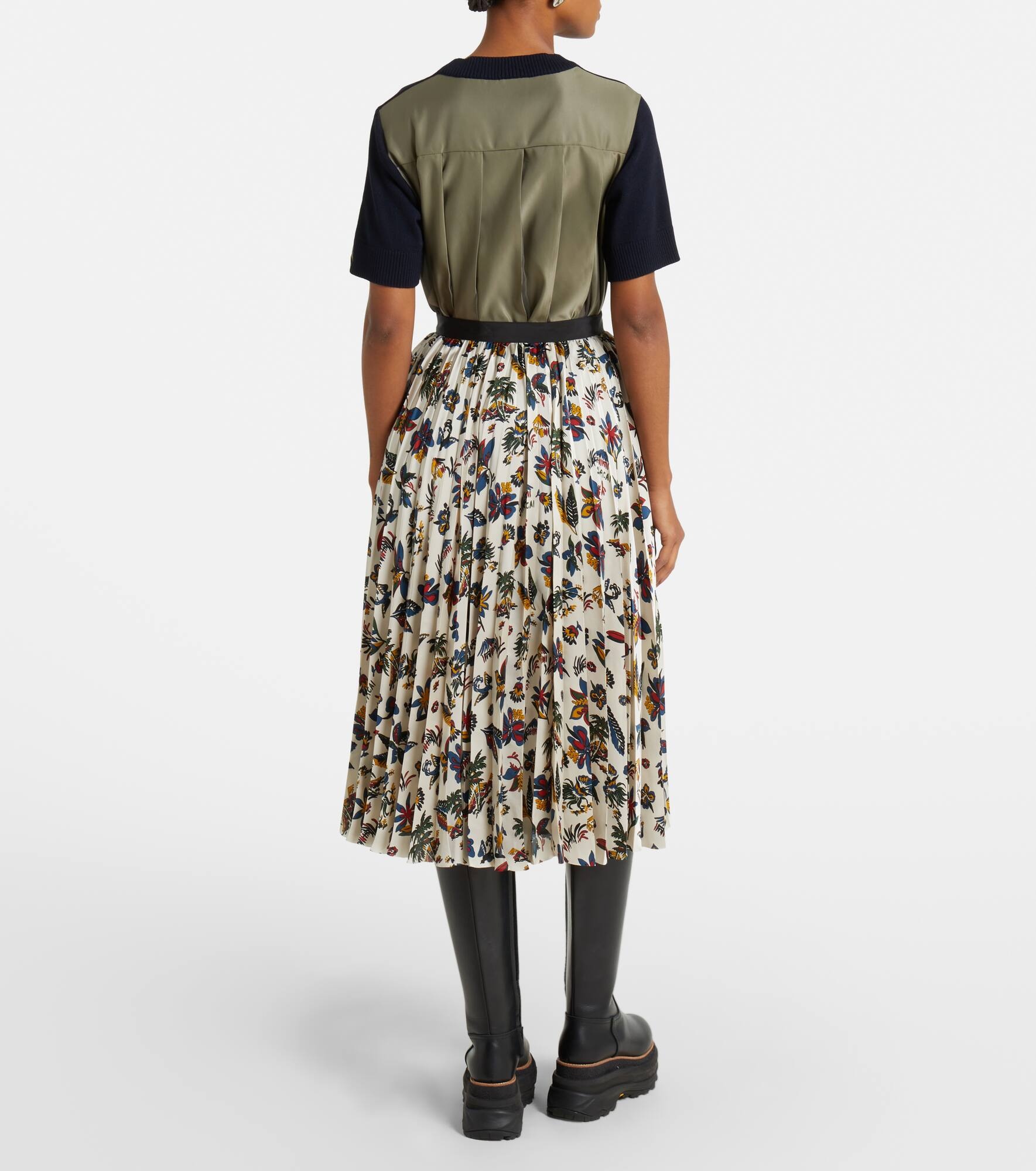 Printed pleated midi skirt - 3