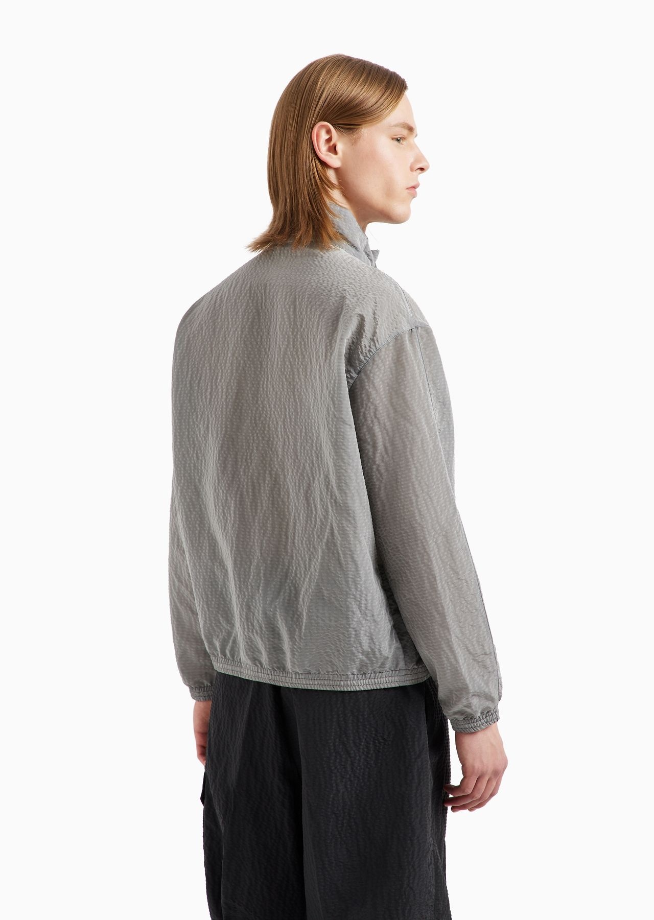 Light nylon seersucker blouson - 3