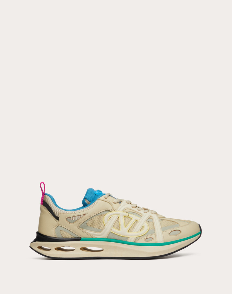 VLOGO EASYJOG LOW-TOP SNEAKER IN CALFSKIN AND FABRIC - 1