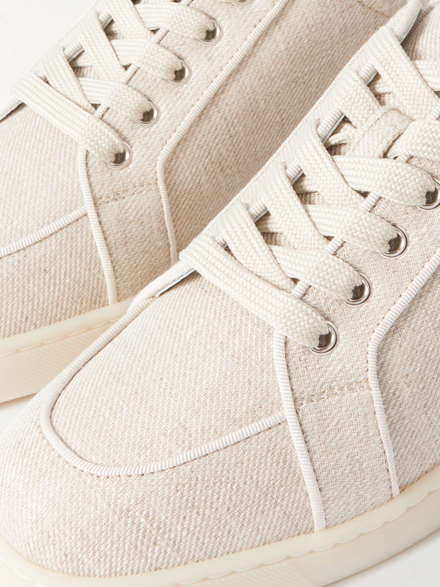 Rantulow Grosgrain-Trimmed Linen-Canvas Sneakers - 6