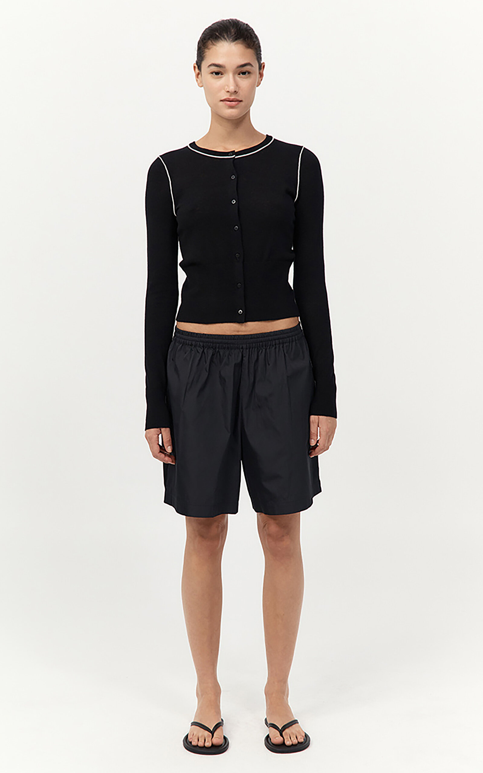 Relaxed Paper Taffeta Shorts black - 4