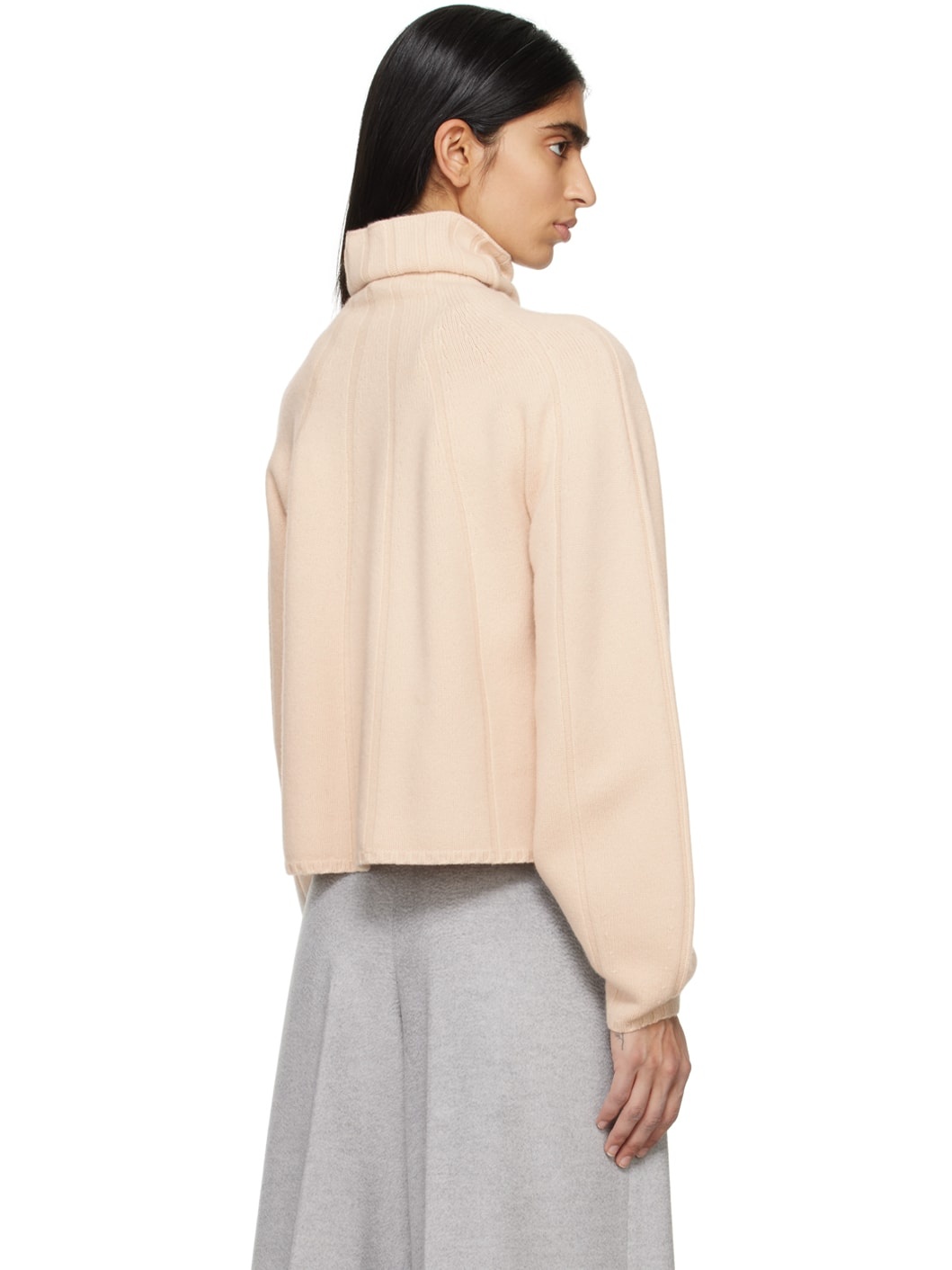 Beige Raglan Turtleneck - 3