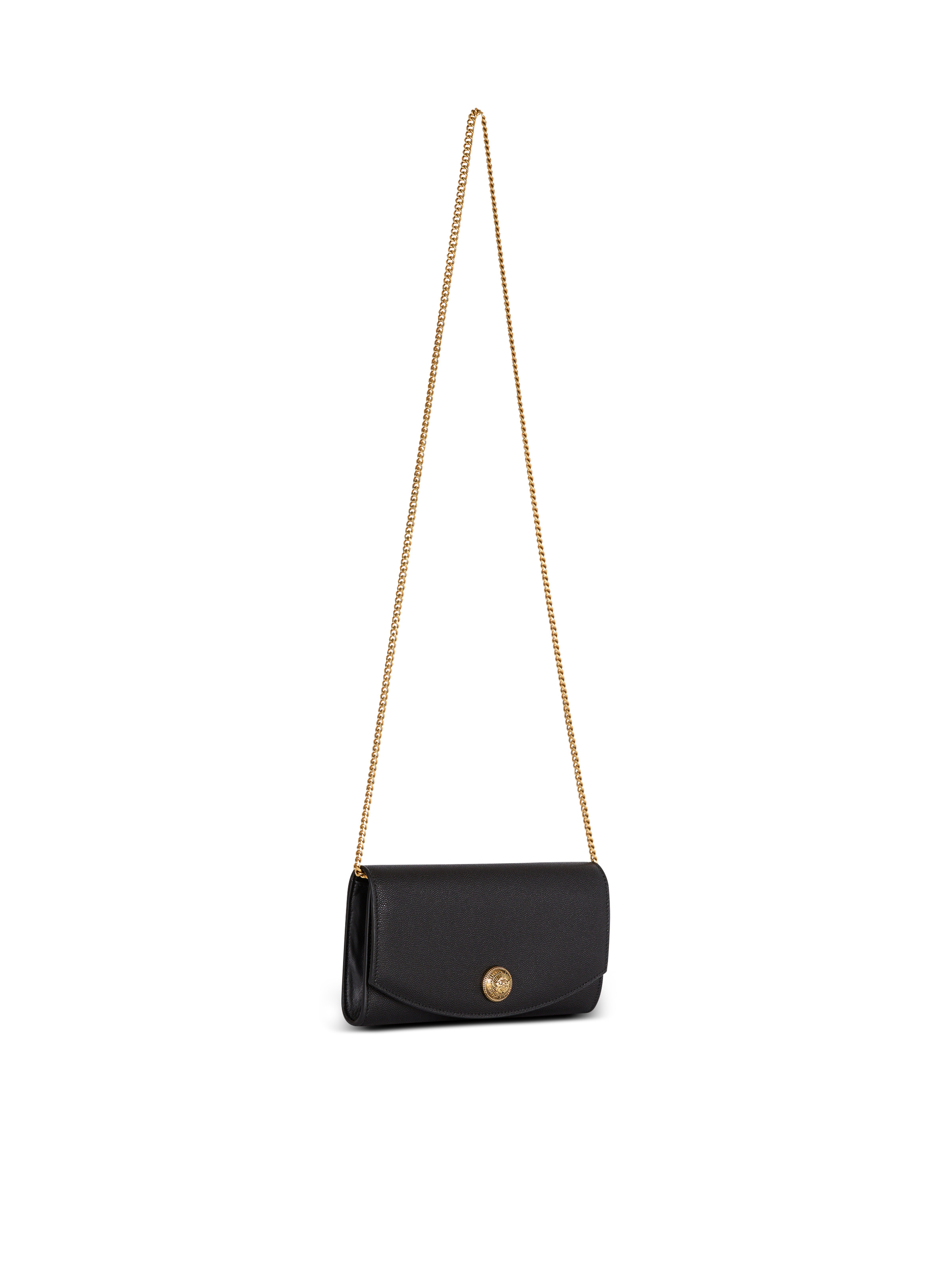Emblème grained calfskin clutch 3
