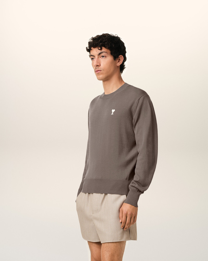 BEIGE WOOL AMI DE COEUR CREW NECK SWEATER 6