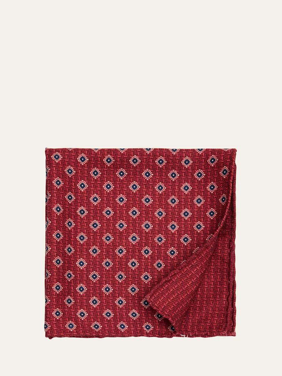 Men's Medallion-Print Silk Pocket Square - 1