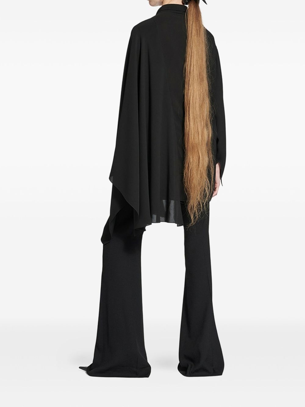 asymmetric neck-tie blouse - 2