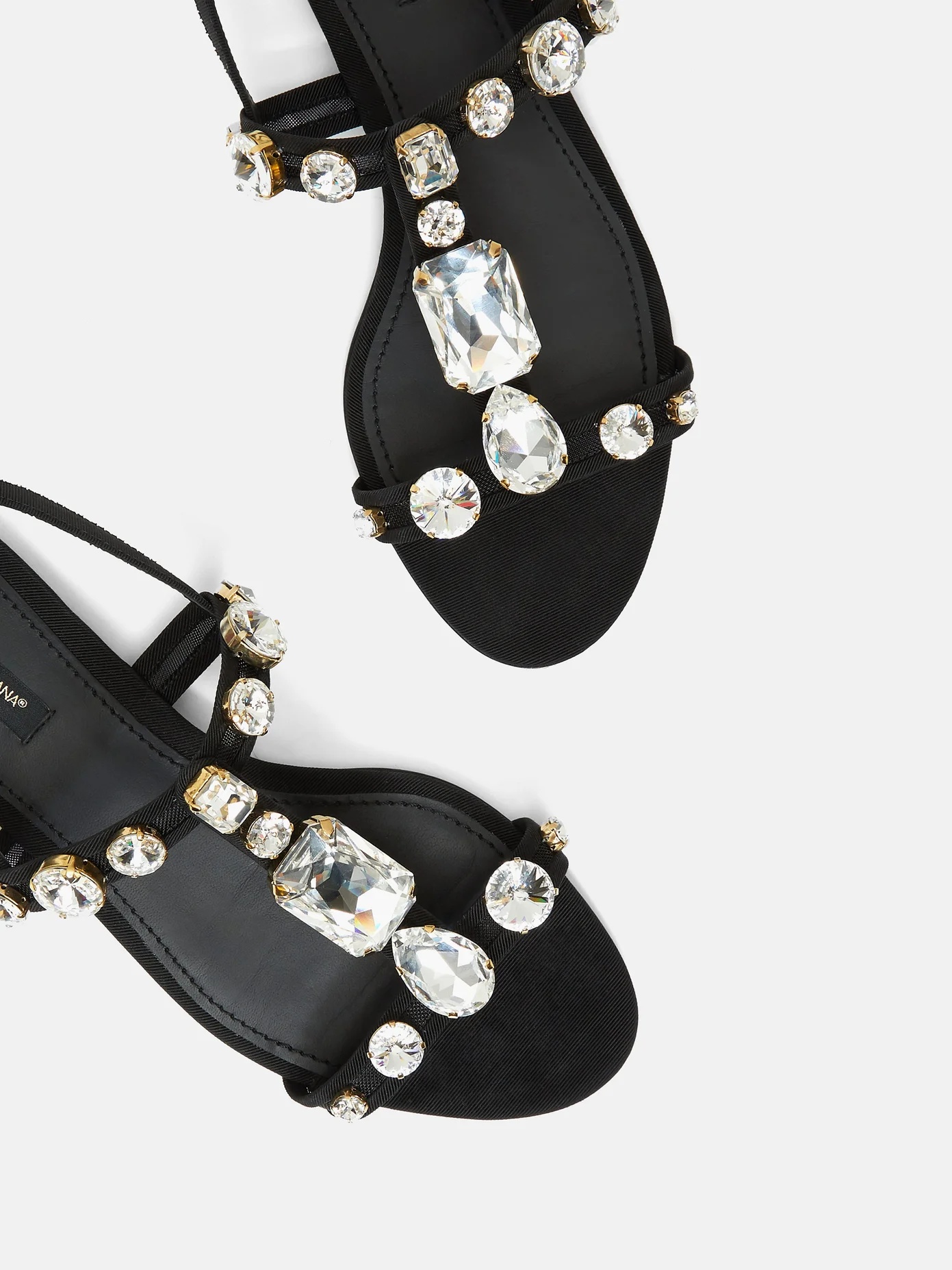 Crystal-embellished T-bar sandals - 6