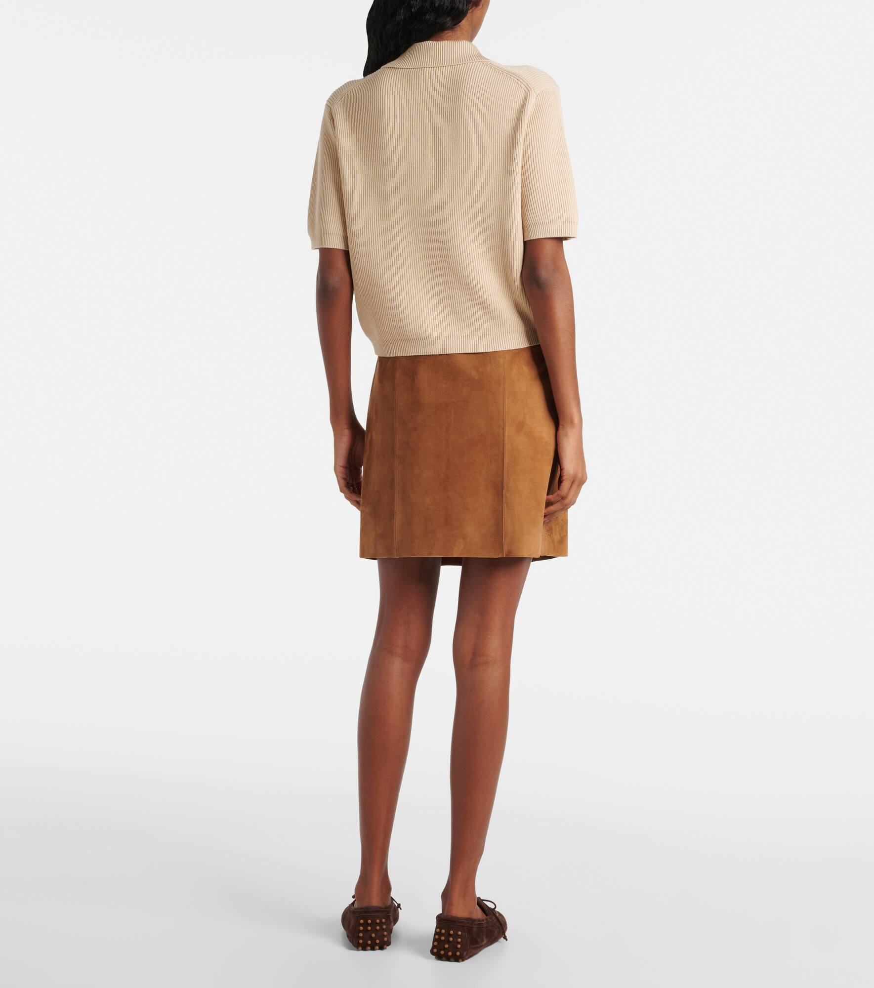 Ribbed-knit silk and cotton polo shirt - 3