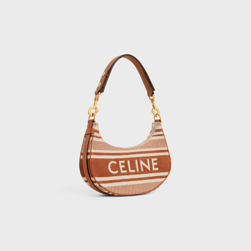 CELINE Medium Ava Strap Bag in STRIPED TEXTILE WITH CELINE outlook