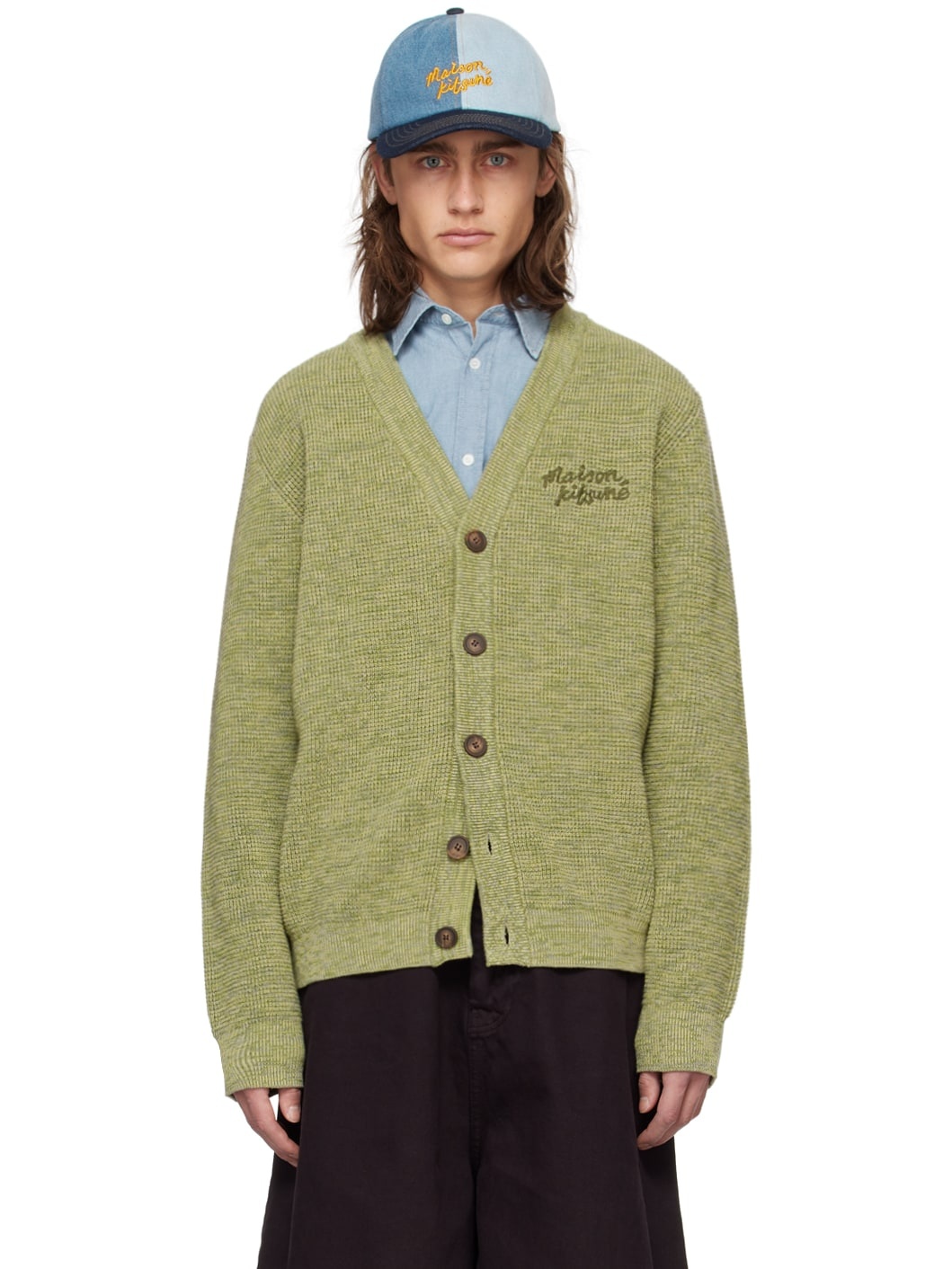 Green Handwriting Cardigan - 1