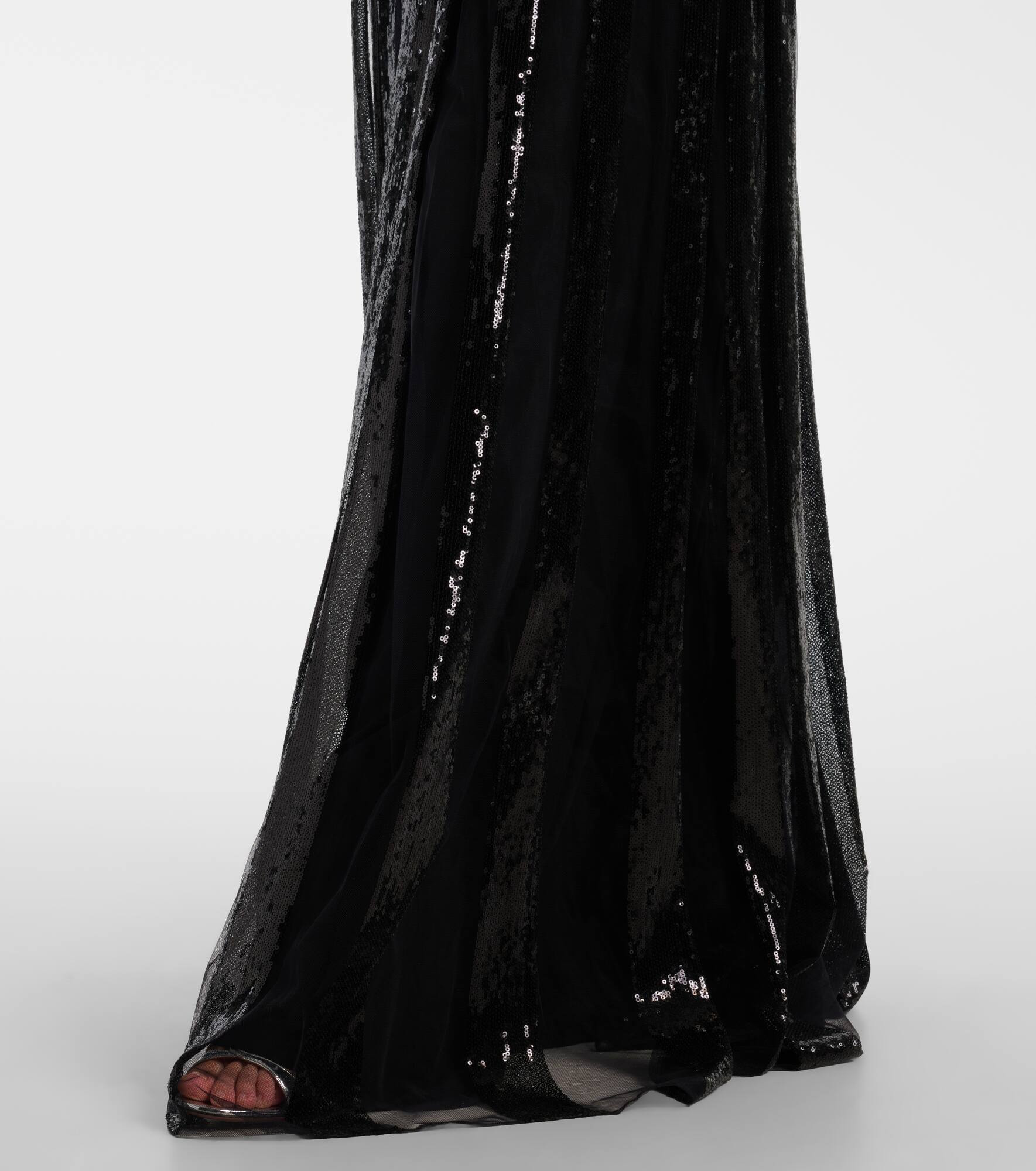 Open-back sequined tulle gown - 6