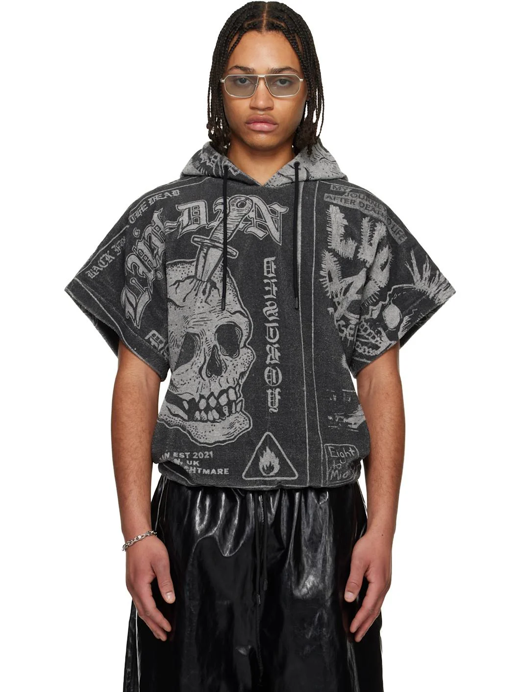 Gray Half Hoodie - 1