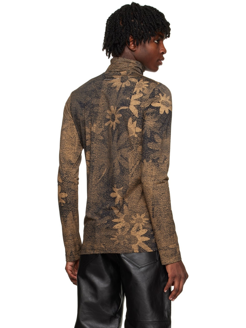 Brown Floral Turtleneck 3