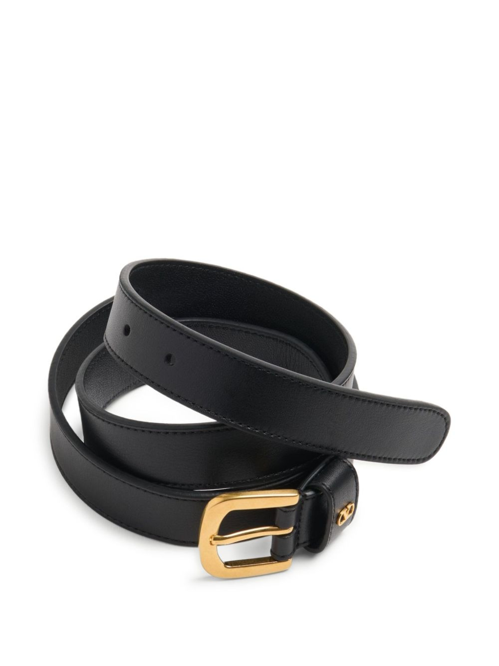 logo-plaque leather belt - 3
