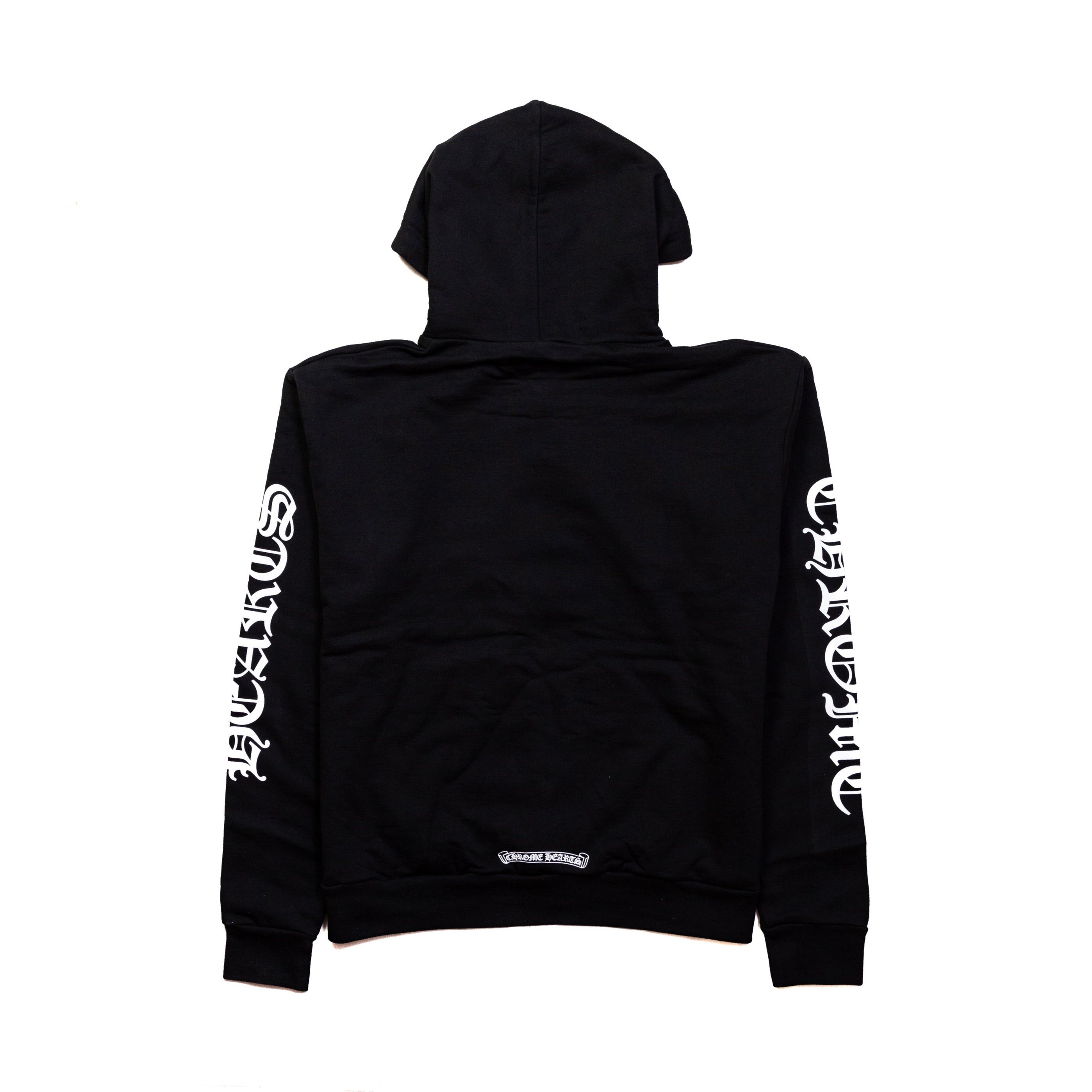 Chrome Hearts Vertical Logo FU Hood Hoodie Black - 2