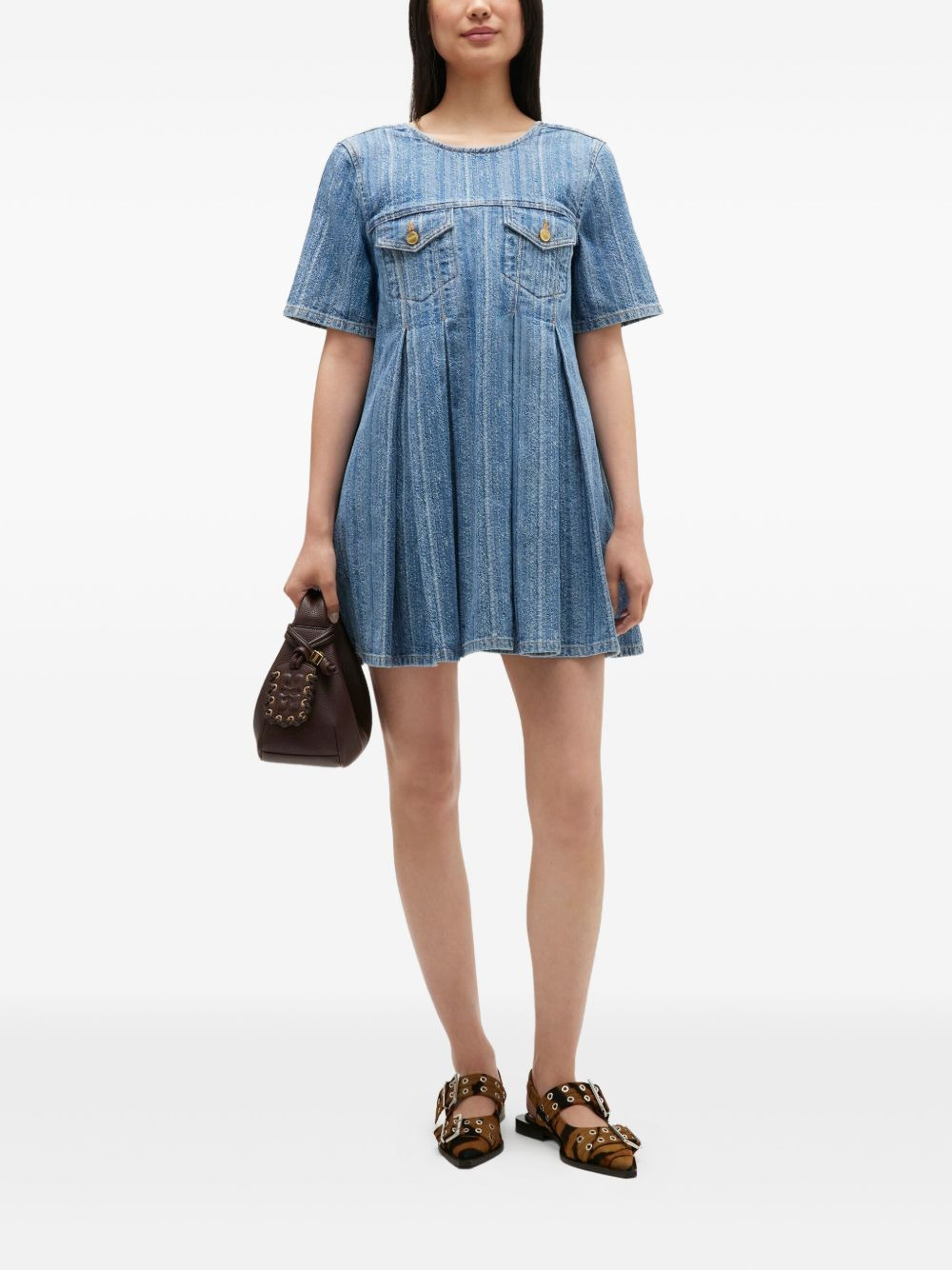 pleated denim dress - 2