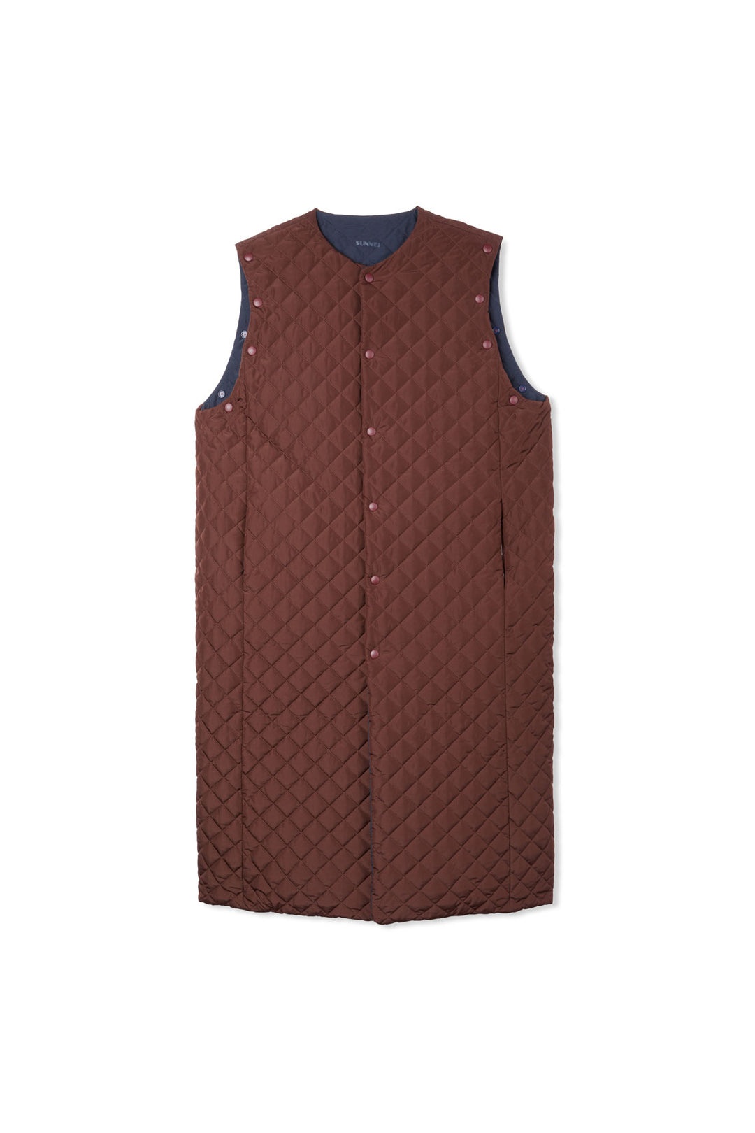 LONG QUILTED JACKET / chestnut - 4