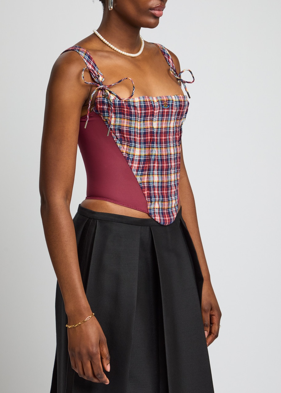 Vivienne Westwood Puppy Checked Linen-blend Corset - 2