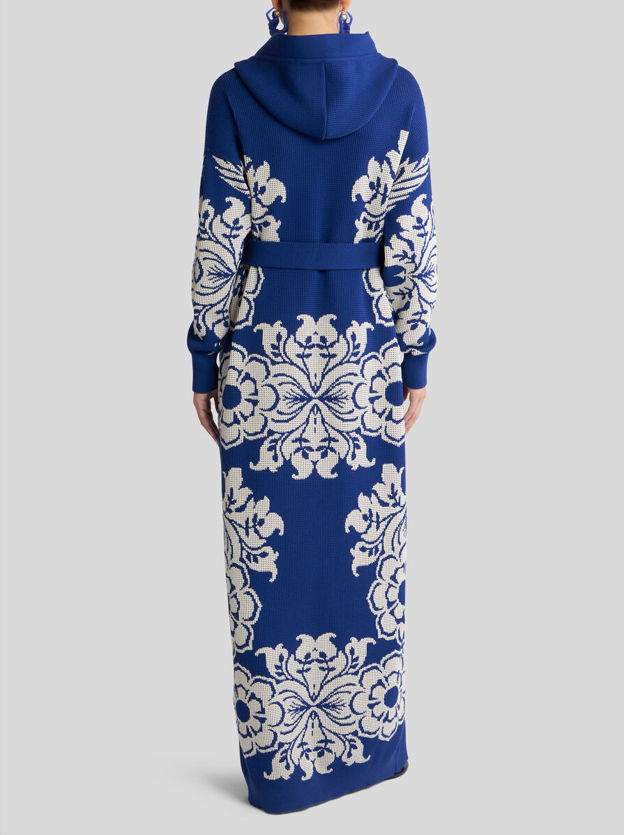 LONG FLORAL JACQUARD CARDIGAN - 4
