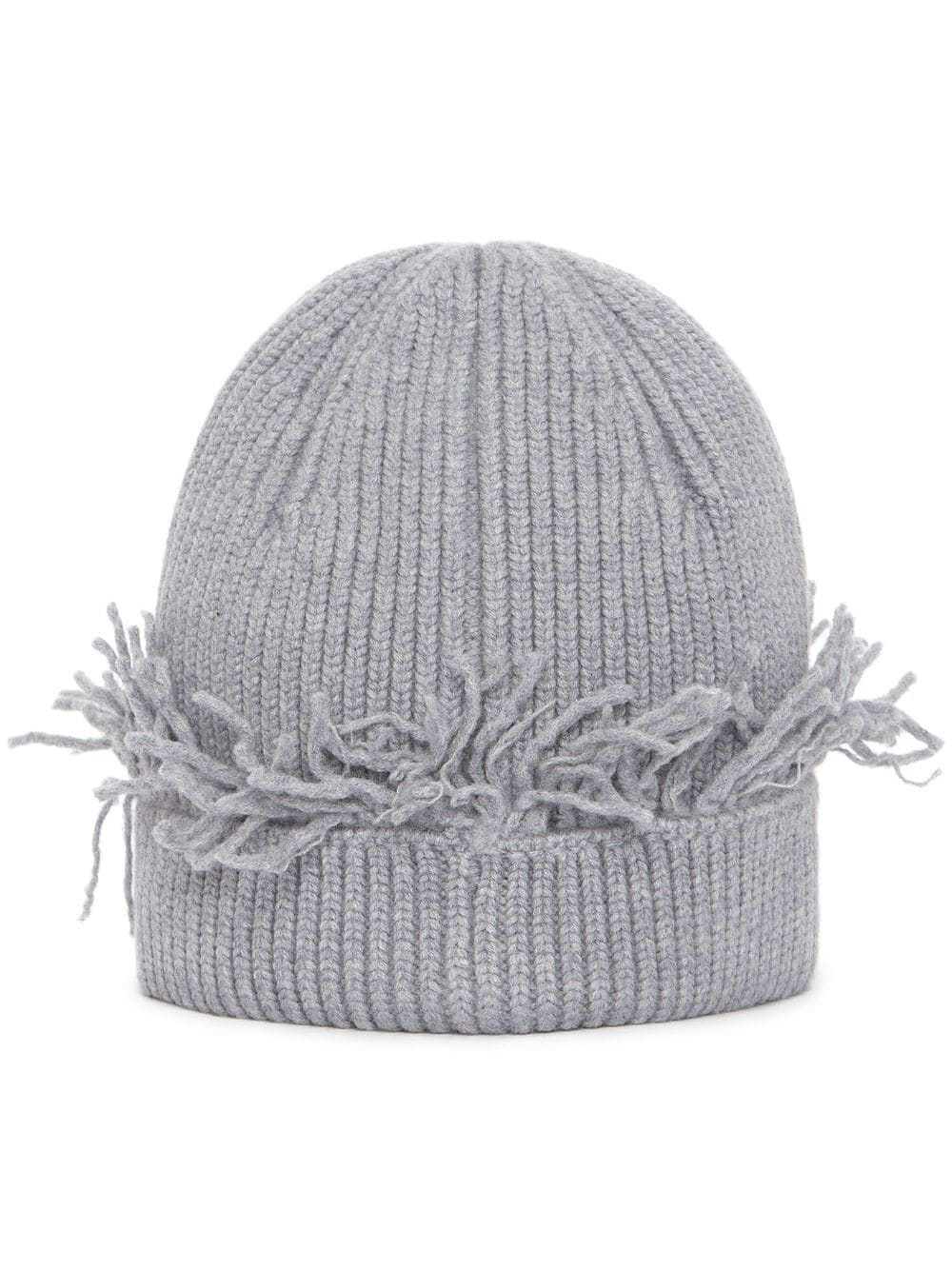 fringed-edge ribbed beanie - 1