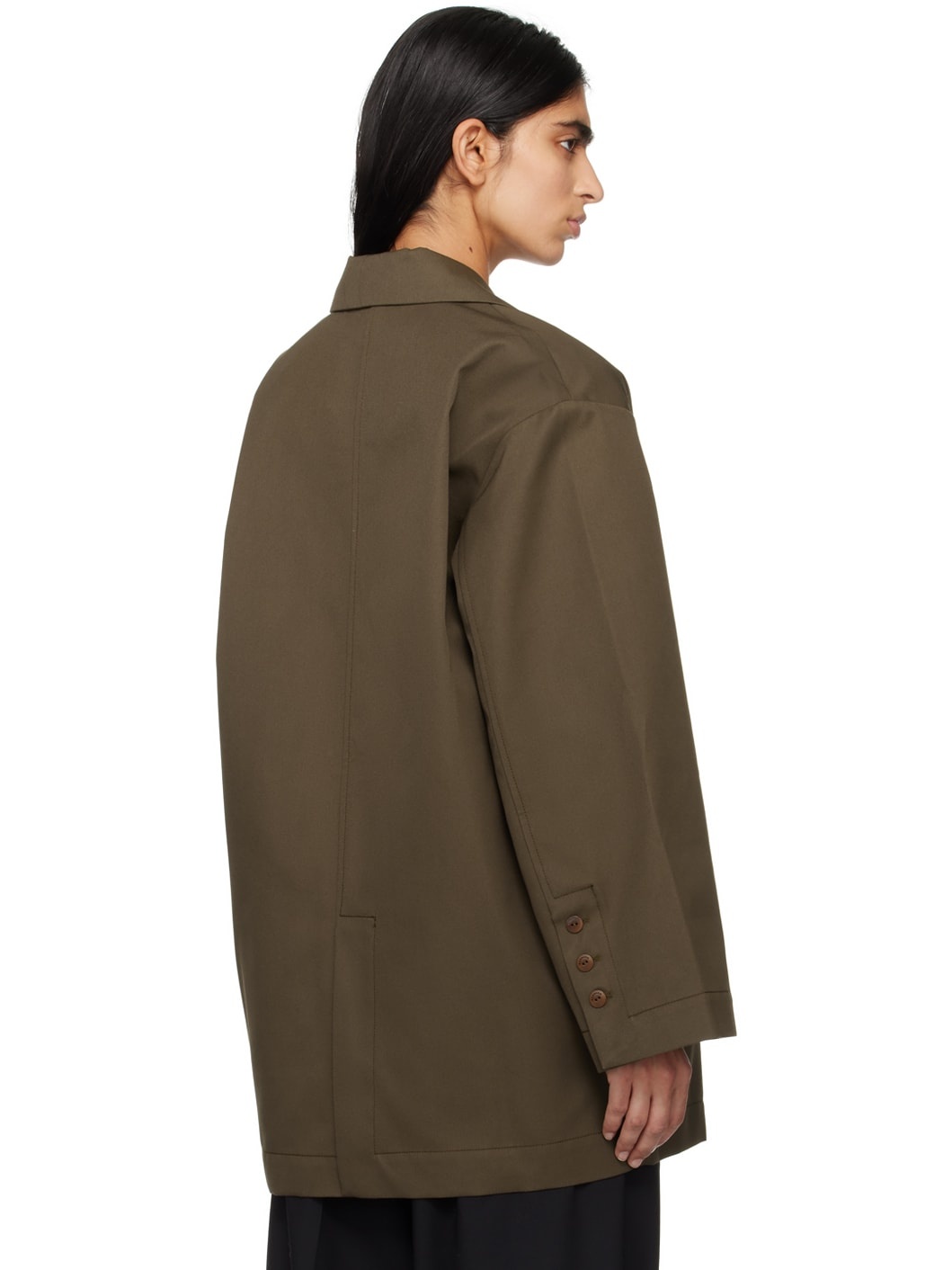 Khaki Oversized Blazer - 3
