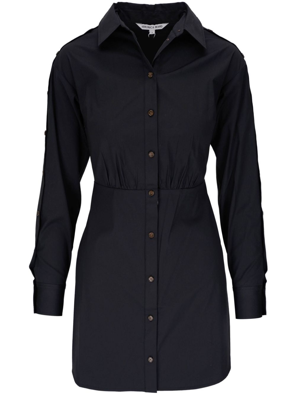 long-sleeve shirt minidress - 1