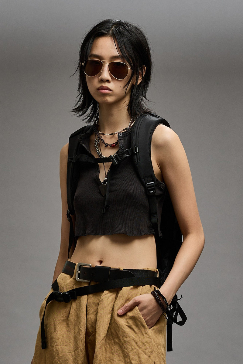 R13 HENLEY TANK - WASHED BLACK outlook