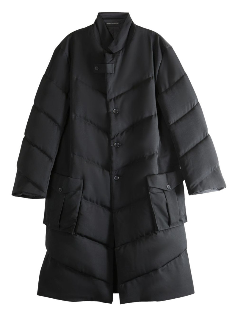 quilted diagonal-seam coat 1