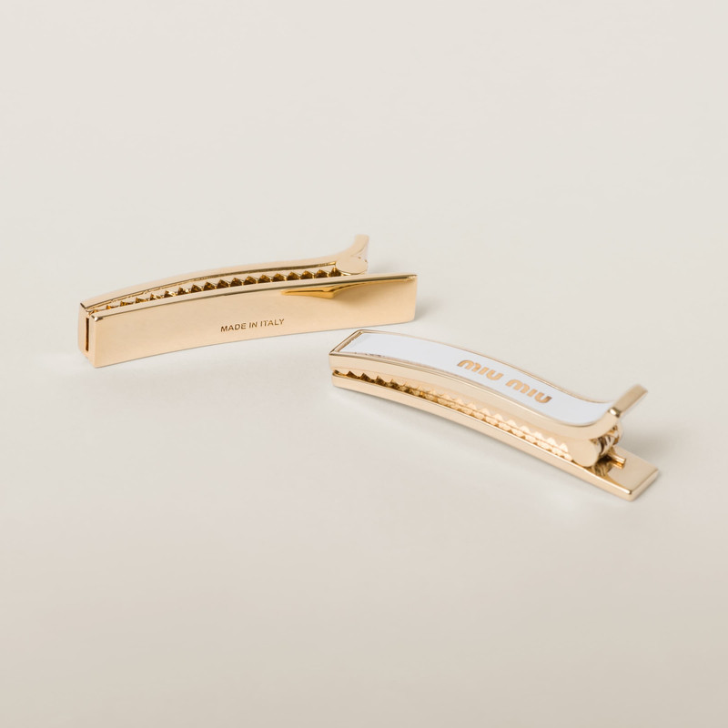 Enameled metal hair clips 3