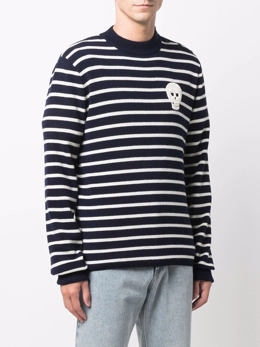 striped mock-neck jumper - 3