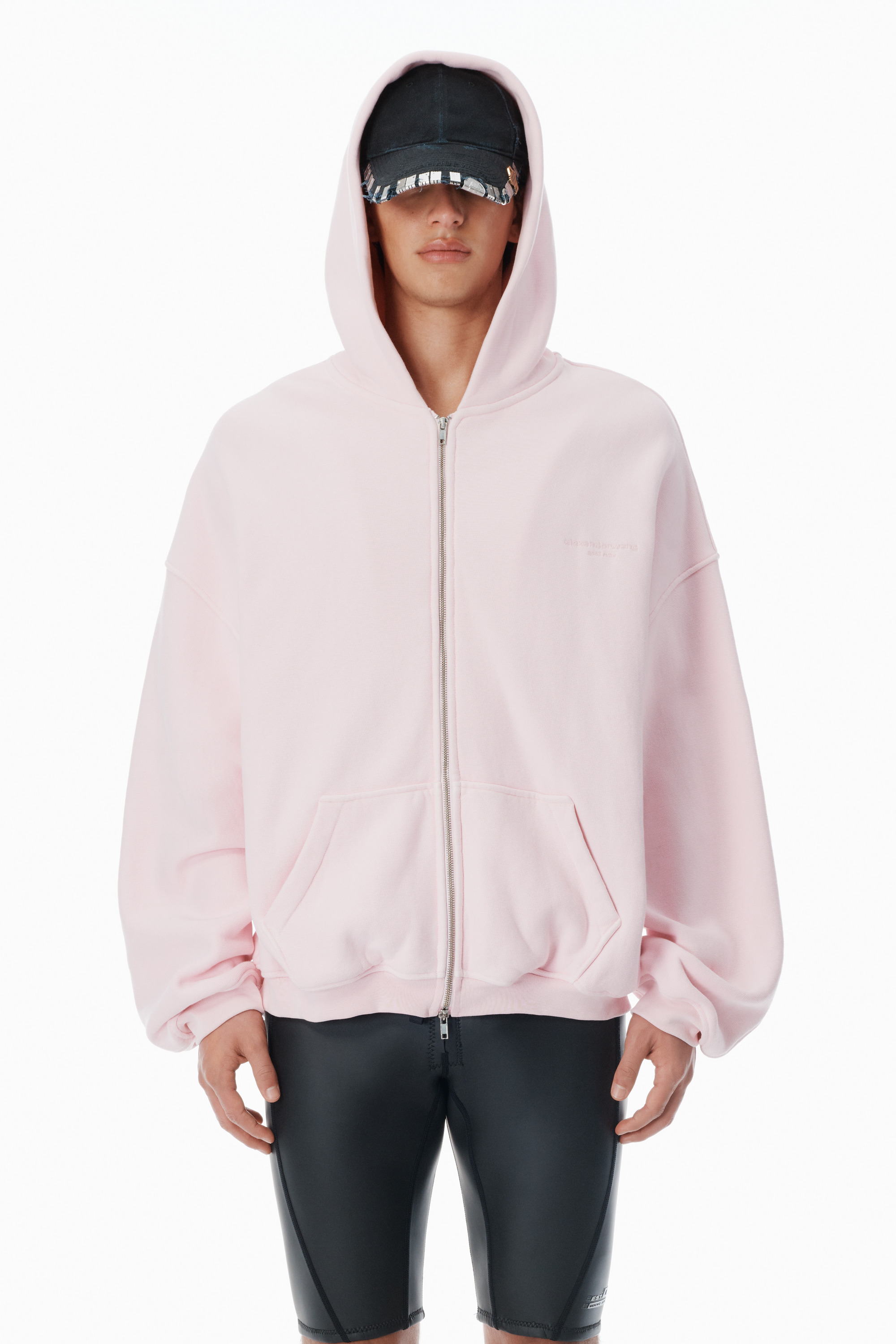 Pink Cotton Logo Zip-Up Hoodie - 2