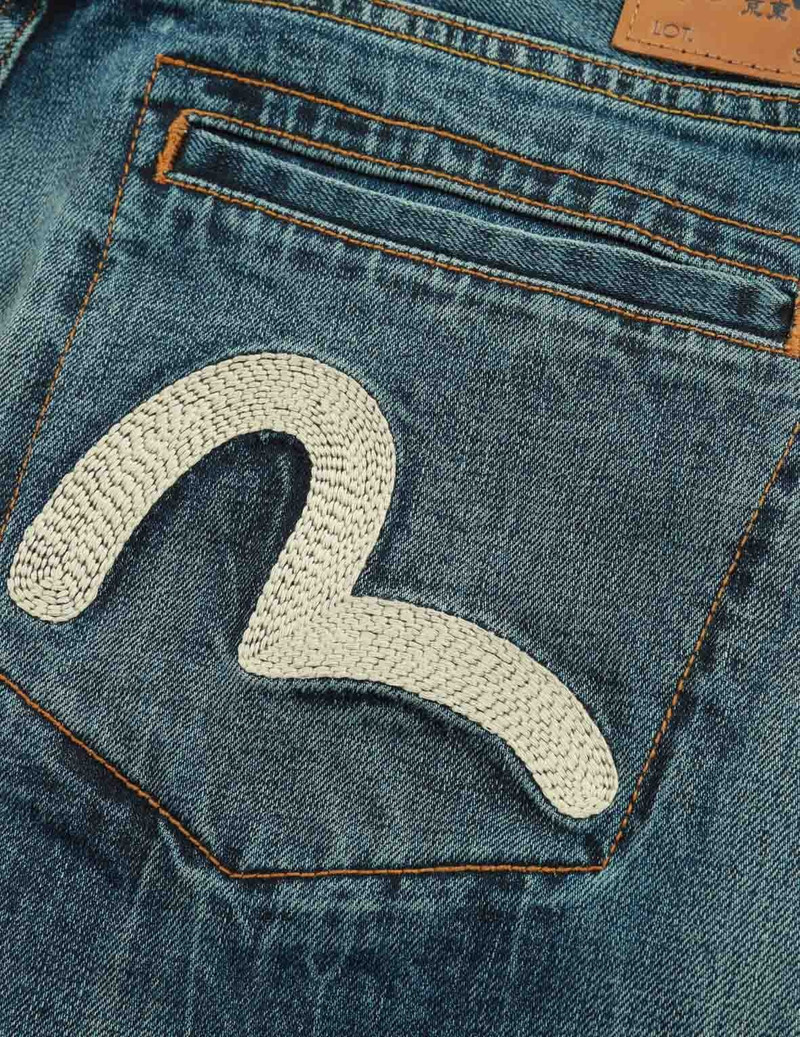 MULTI-LOGO AND SEAGULL EMBROIDERY CARROT-FIT JEANS #2017 7