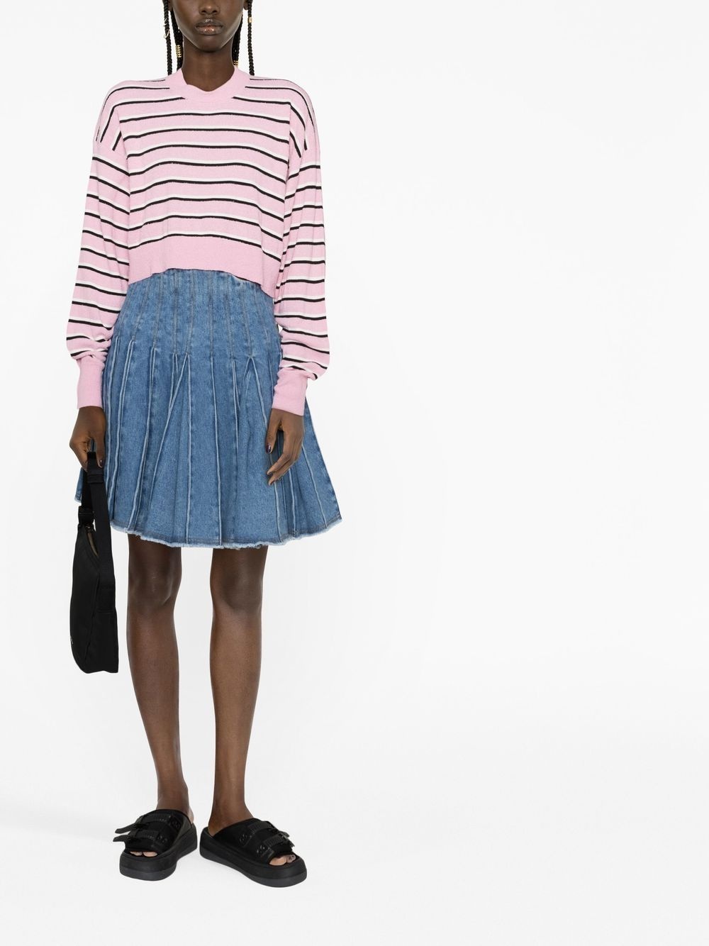 striped cropped jumper - 2