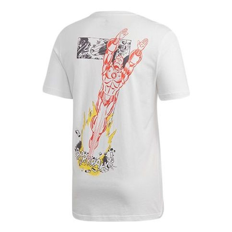 adidas adidas x MARVEL IRON MAN Short Sleeve Men's White FN1763 outlook