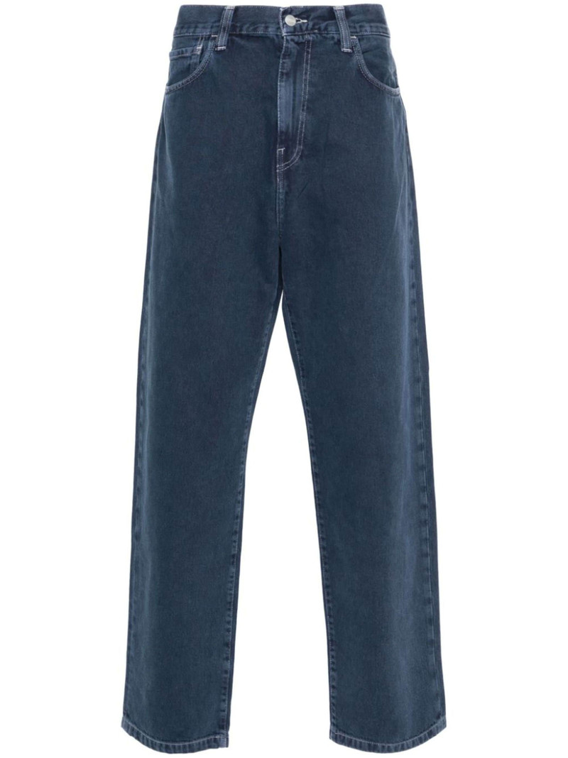 Landon logo-patch straight jeans 1
