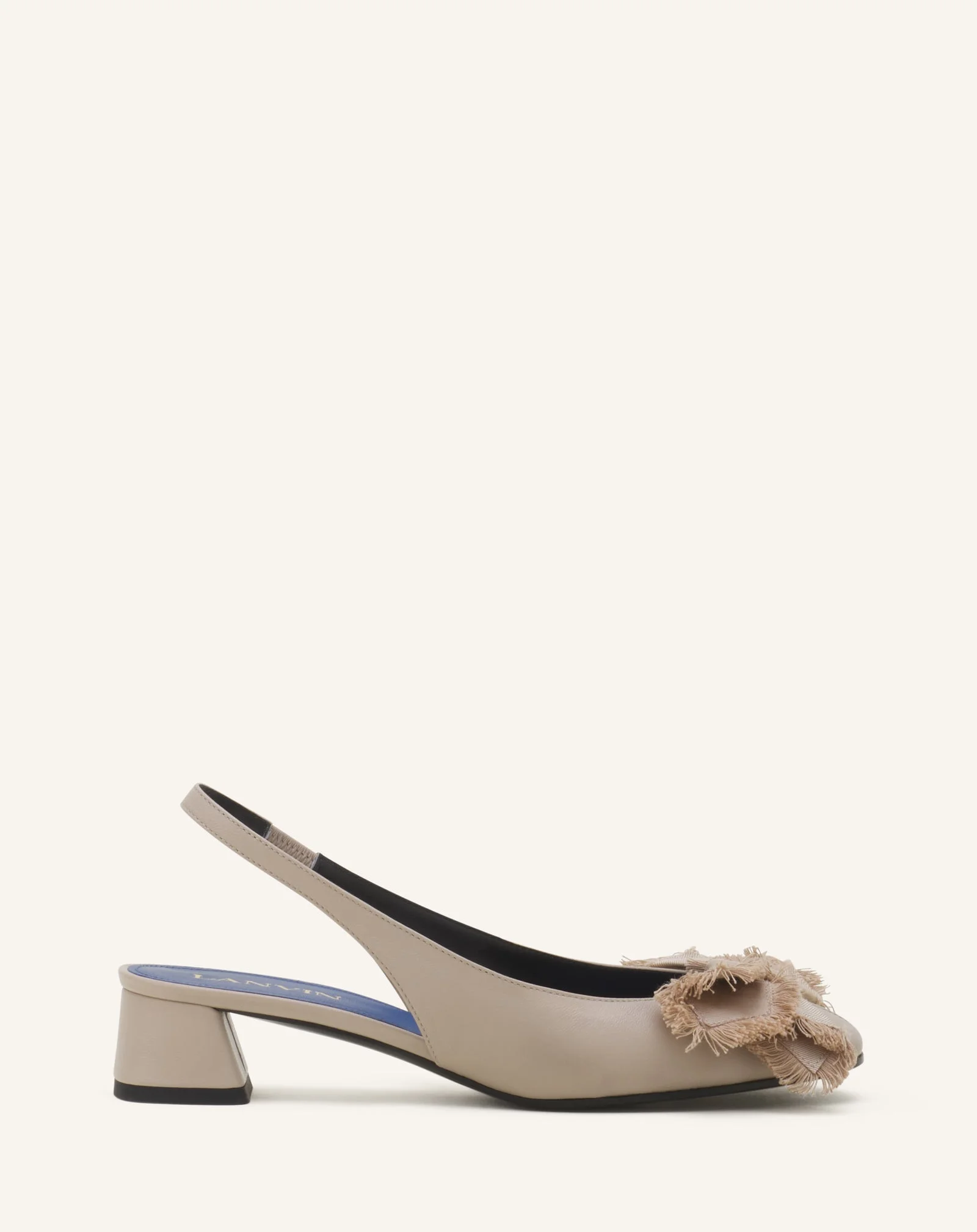 HEELED SLINGBACK BALLERINA IN LEATHER - 1