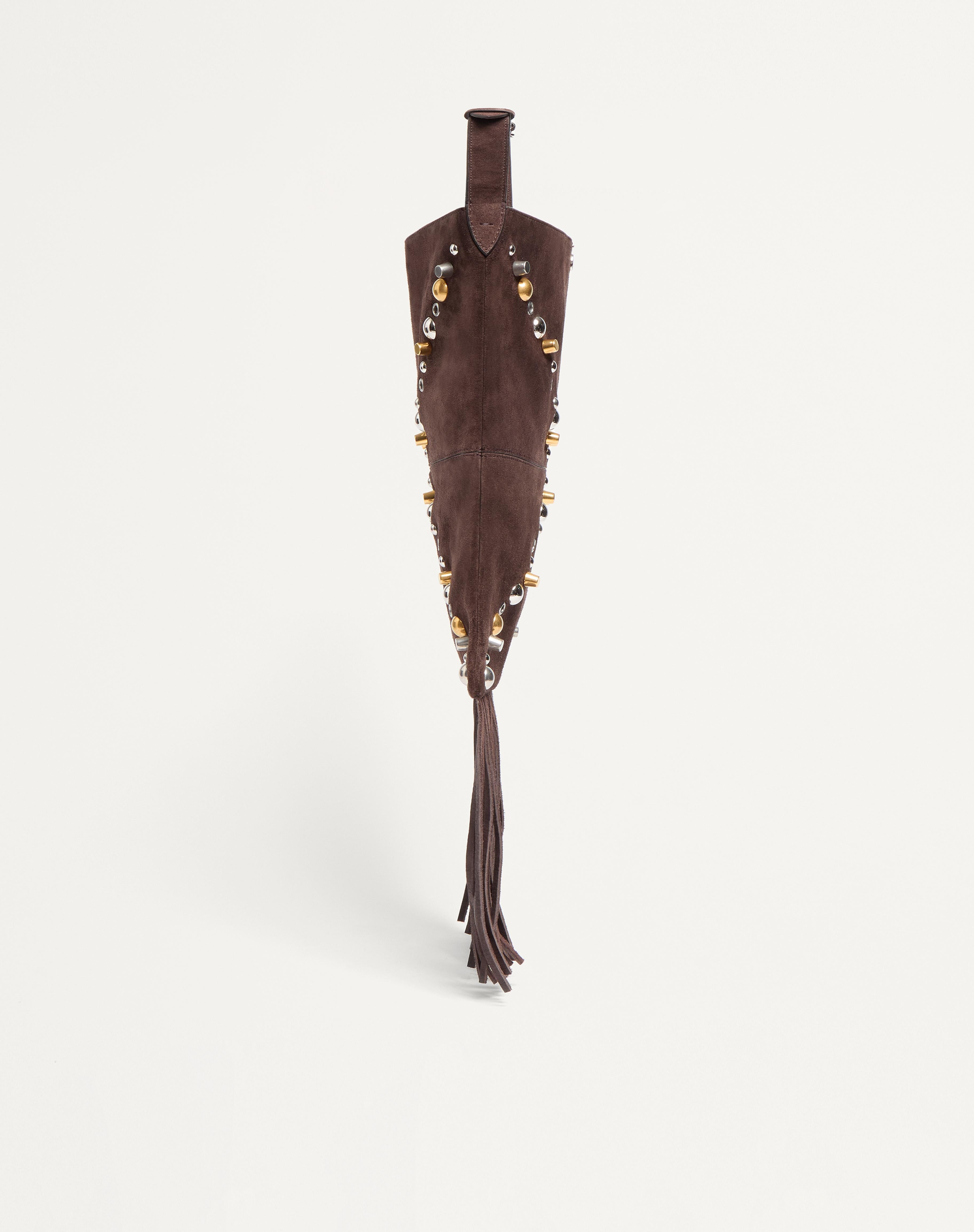 VALENTINO GARAVANI NELLCÔTE SUEDE SHOULDER BAG WITH FRINGES - 4