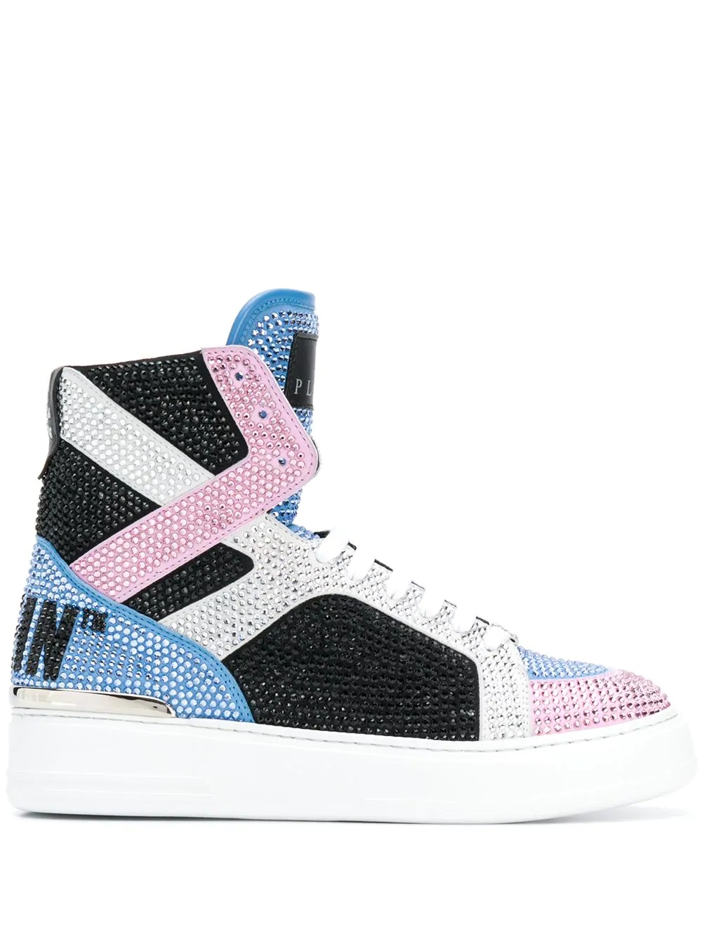 crystal-embellished high-top sneakers - 1