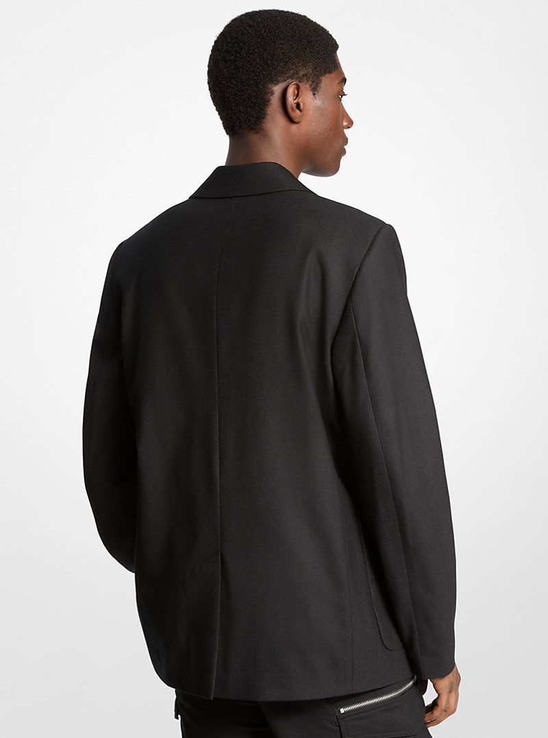 MICHAEL KORS Stretch Wool Flannel Double-Breasted Blazer outlook