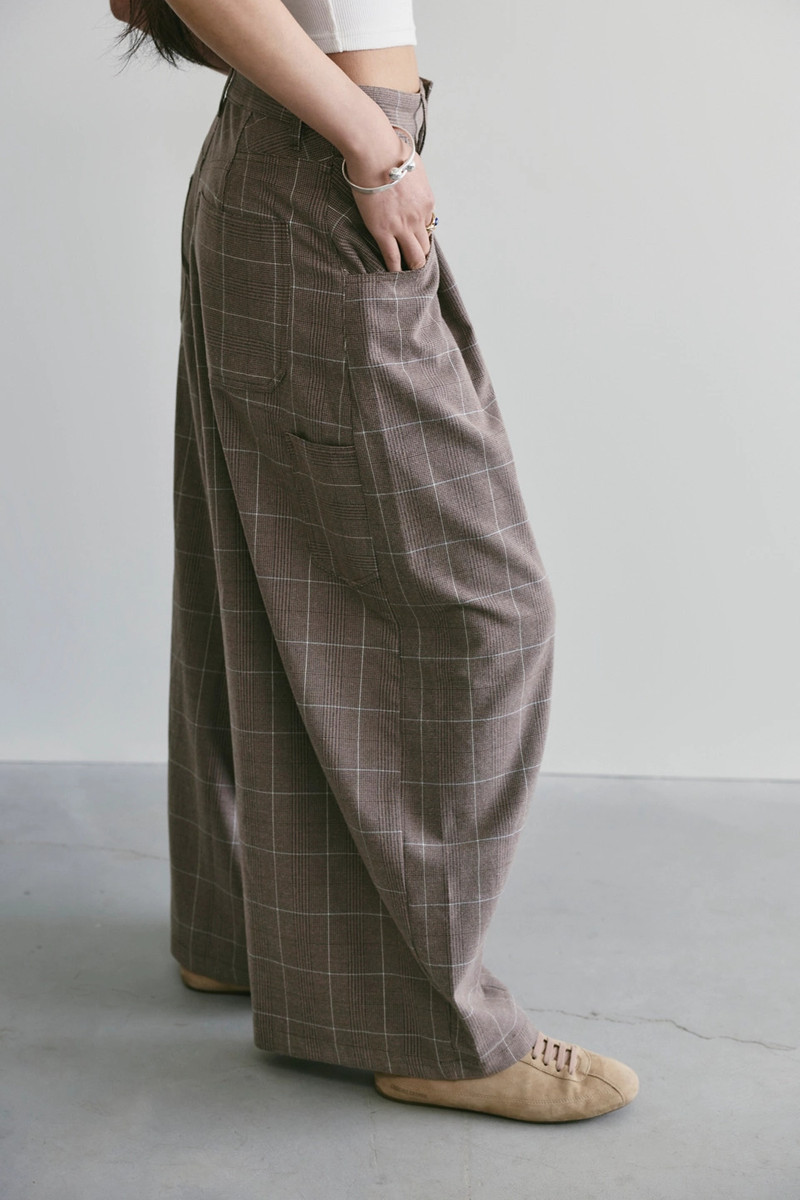 About It Baggy Plaid Suit Trousers 3