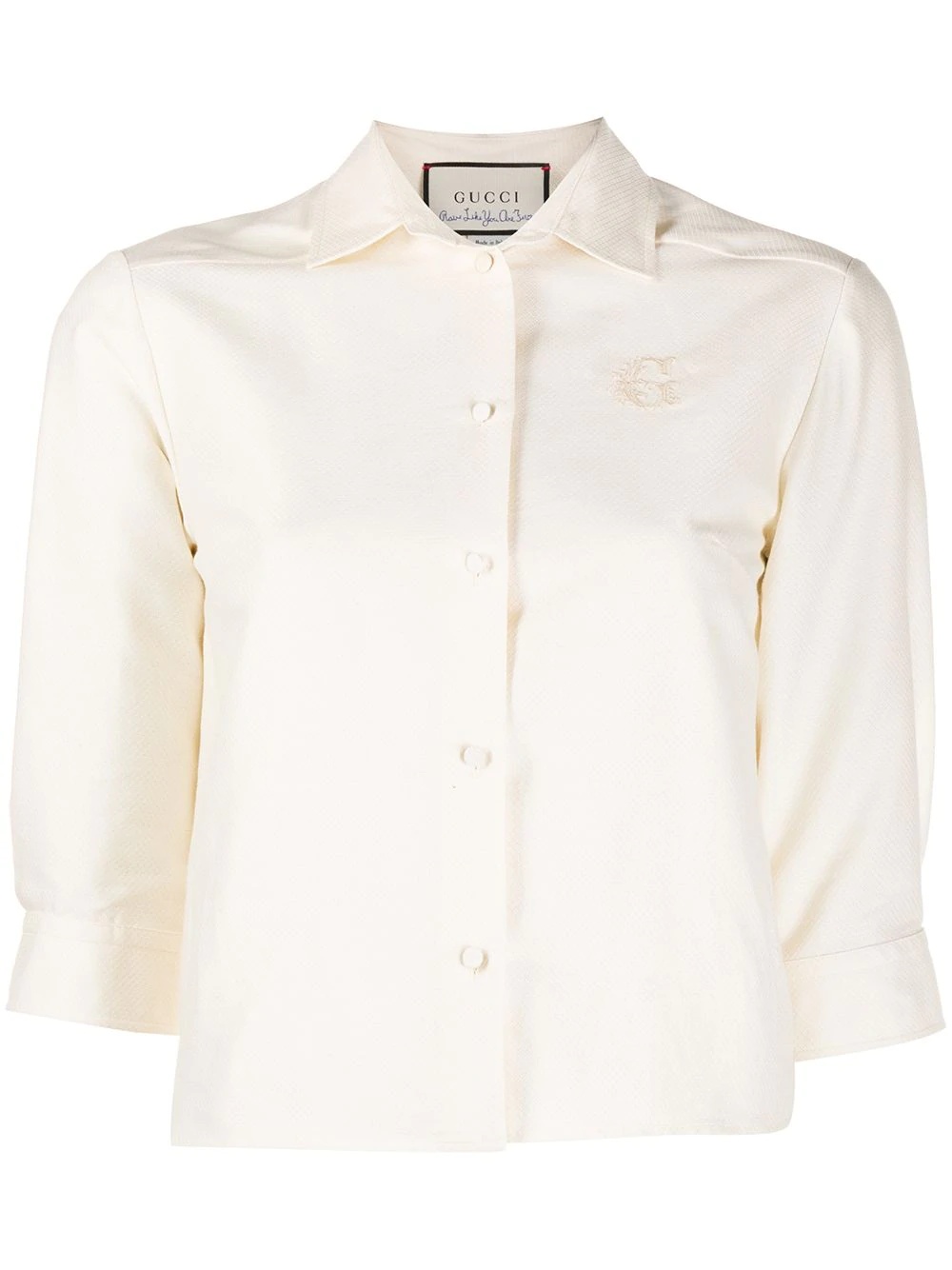 logo-embroidered blouse - 1