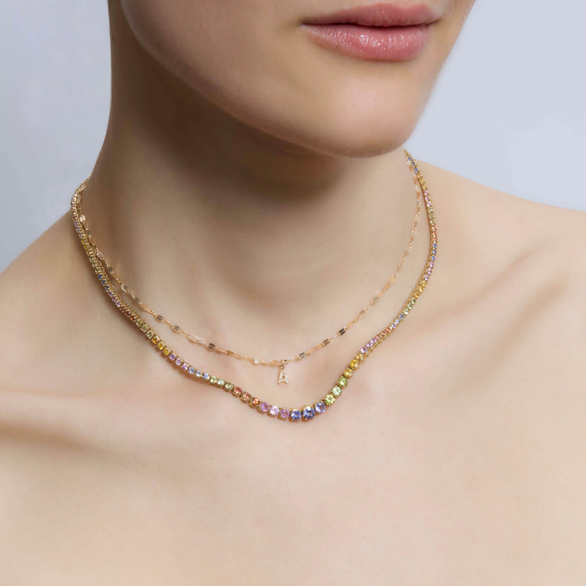 Rainbow Bright Tennis Necklace - 5