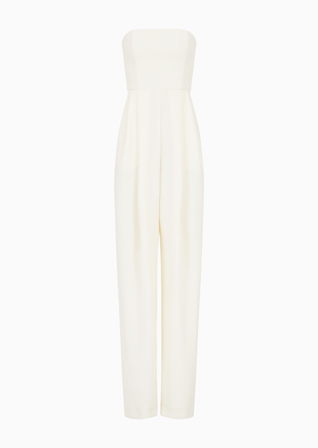 Techno cady jumpsuit with strapless bodice in ottoman fabric - 1