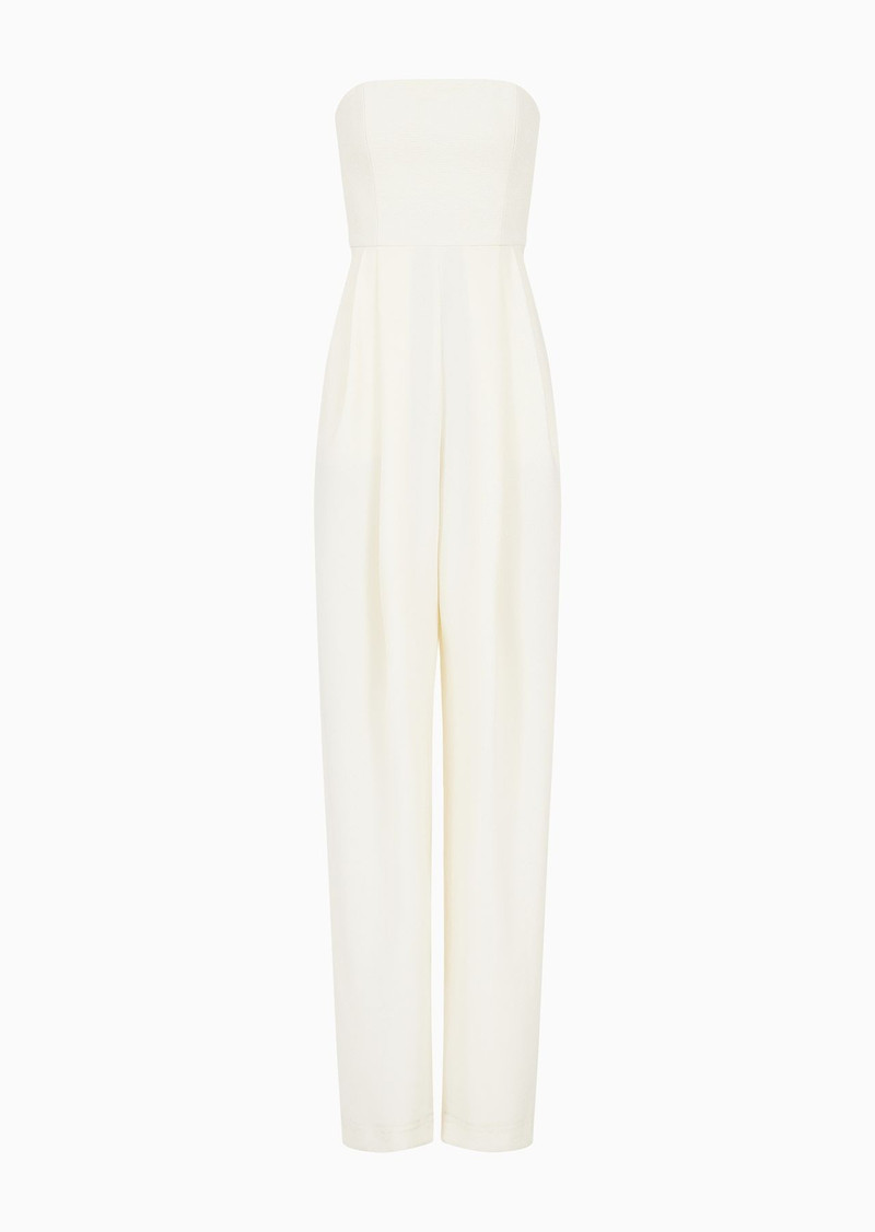 Techno cady jumpsuit with strapless bodice in ottoman fabric 1