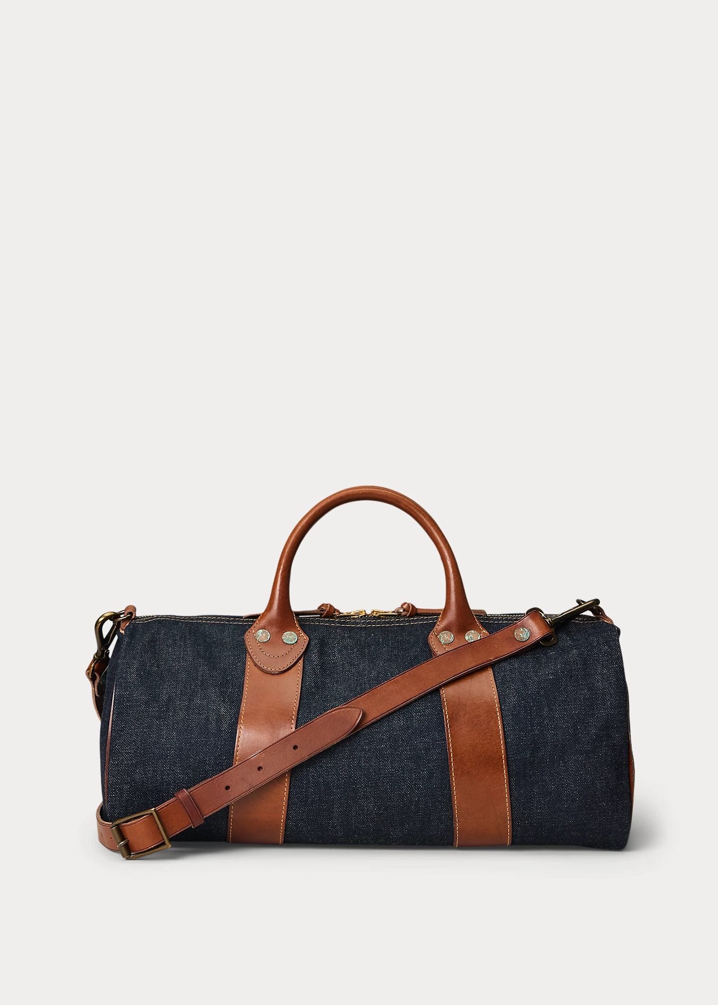 Leather-Trim Indigo Denim Duffel - 3