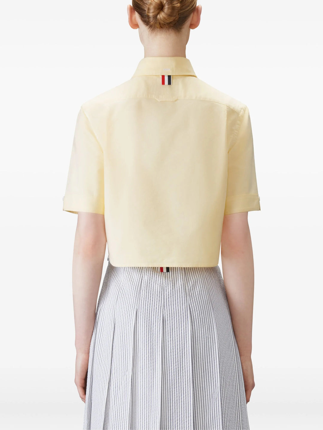 Oxford Cropped Short Sleeve Shirt Women - 4
