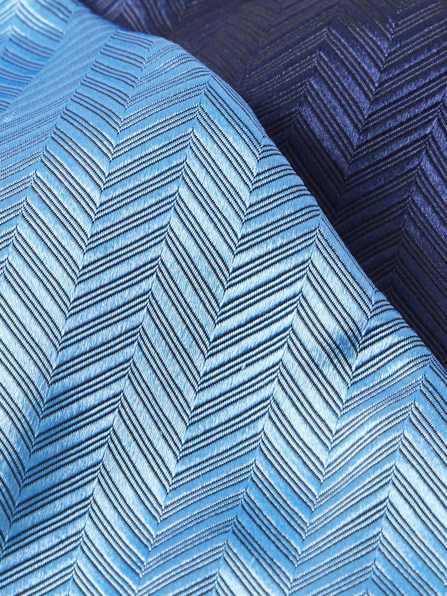 Set of Two 7cm Striped Silk-Jacquard Ties Blue - 3