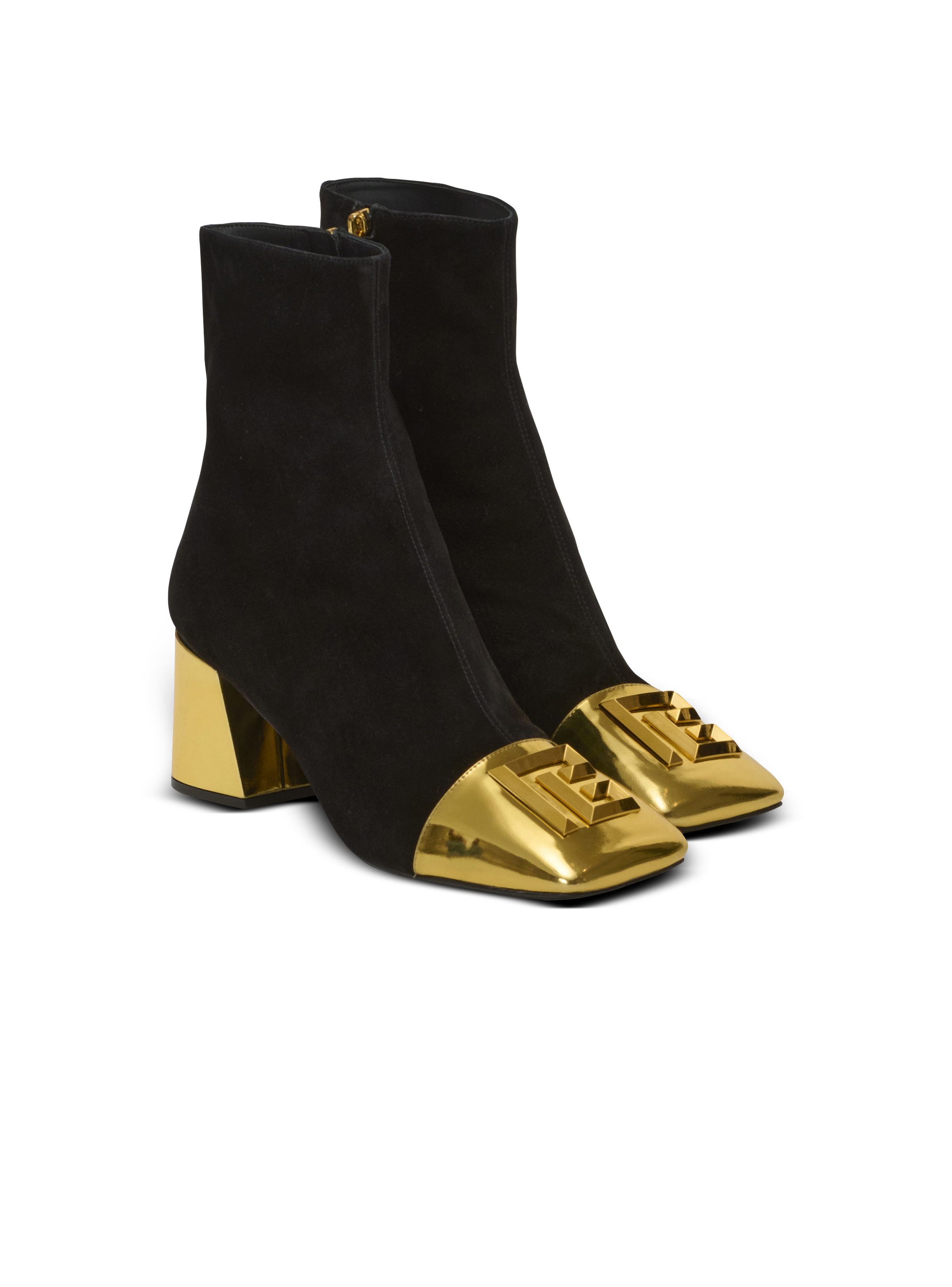 Edna ankle boots in suede and mirrored leather - 2