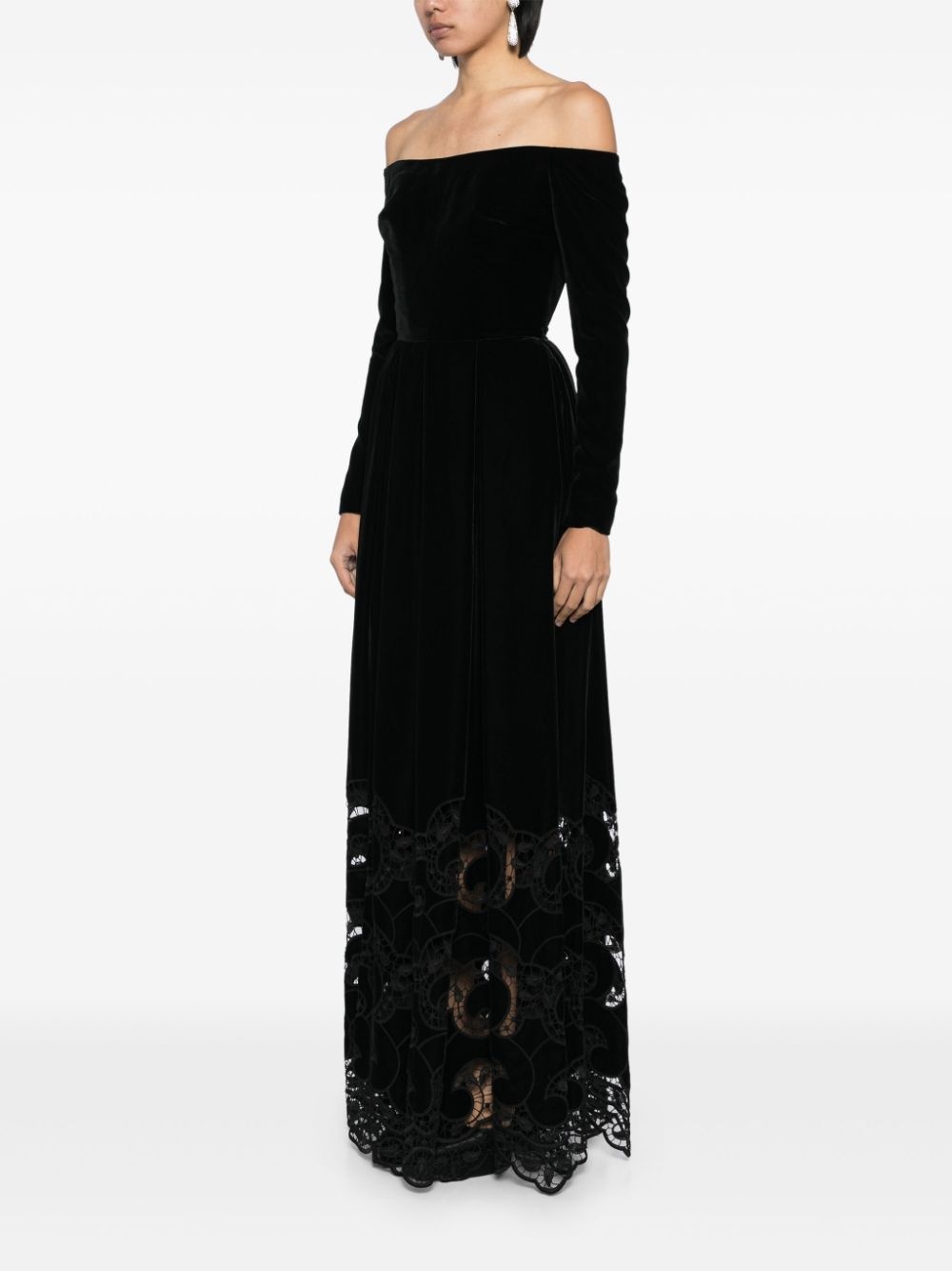 embroidered velvet dress - 3