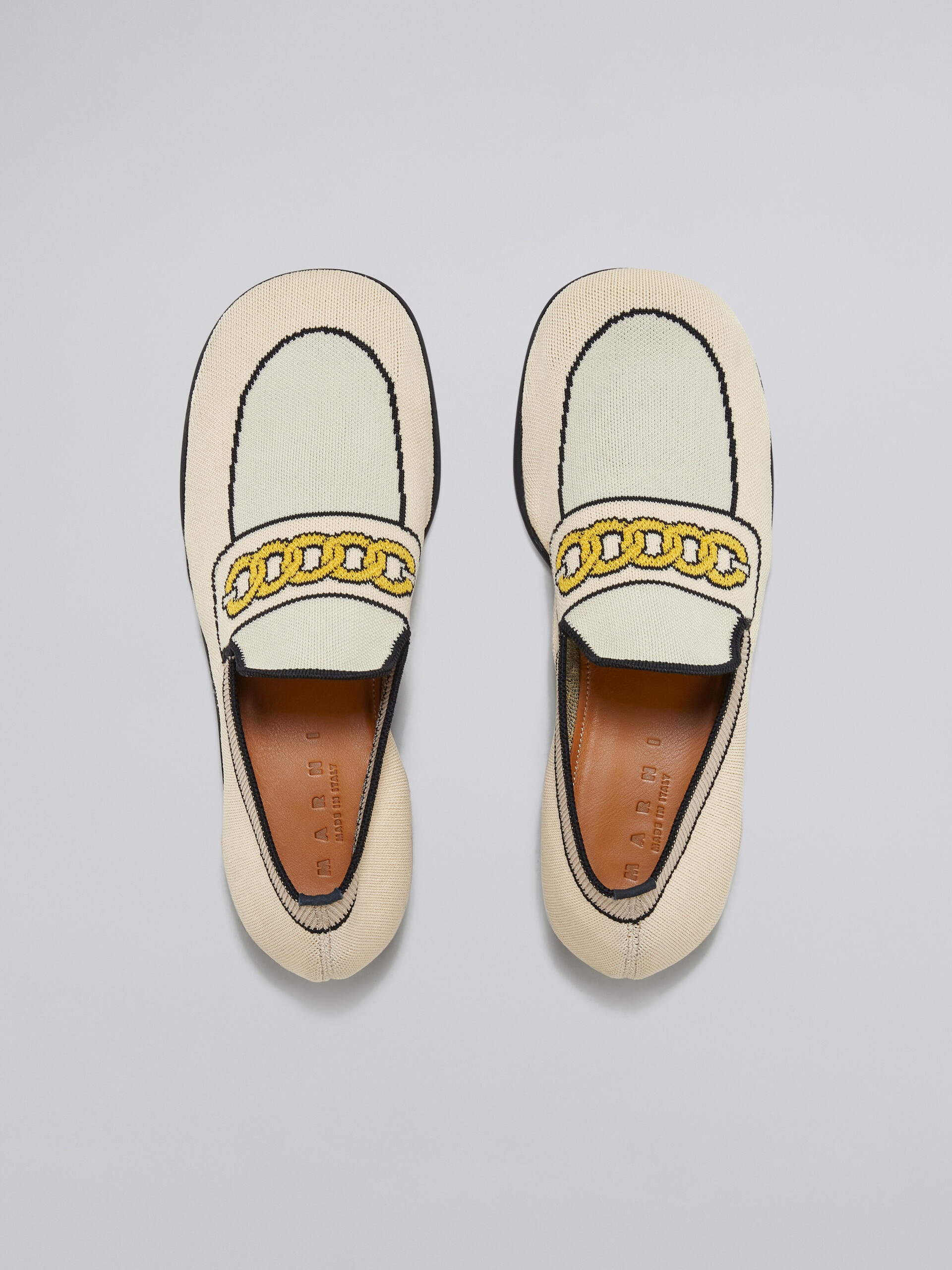 WHITE TROMPE L'ŒIL JACQUARD MOCCASIN - 4